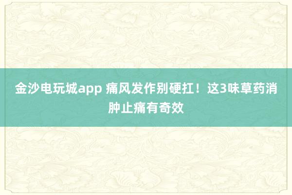 金沙電玩城app 痛風發作別硬扛！這3味草藥消腫止痛有奇效