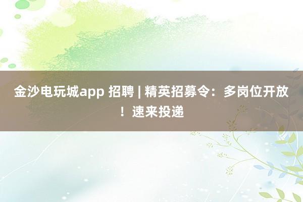 金沙電玩城app 招聘 | 精英招募令：多崗位開放！速來投遞