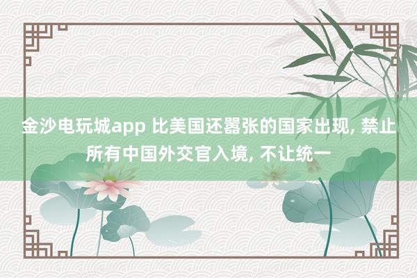 金沙電玩城app 比美國還囂張的國家出現(xiàn)， 禁止所有中國外交官入境， 不讓統(tǒng)一