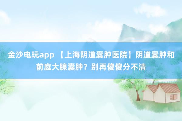 金沙電玩app 【上海陰道囊腫醫(yī)院】陰道囊腫和前庭大腺囊腫？別再傻傻分不清