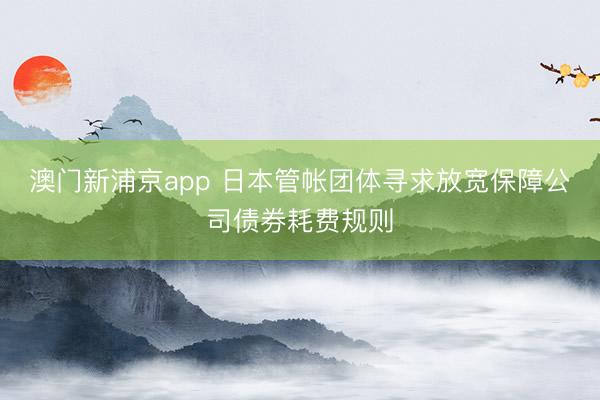 澳門新浦京app 日本管帳團體尋求放寬保障公司債券耗費規(guī)則